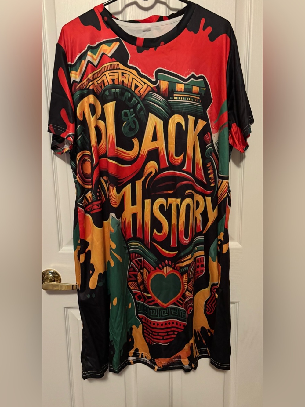 Black History Graphic Short-Sleeve dress-Multicolor